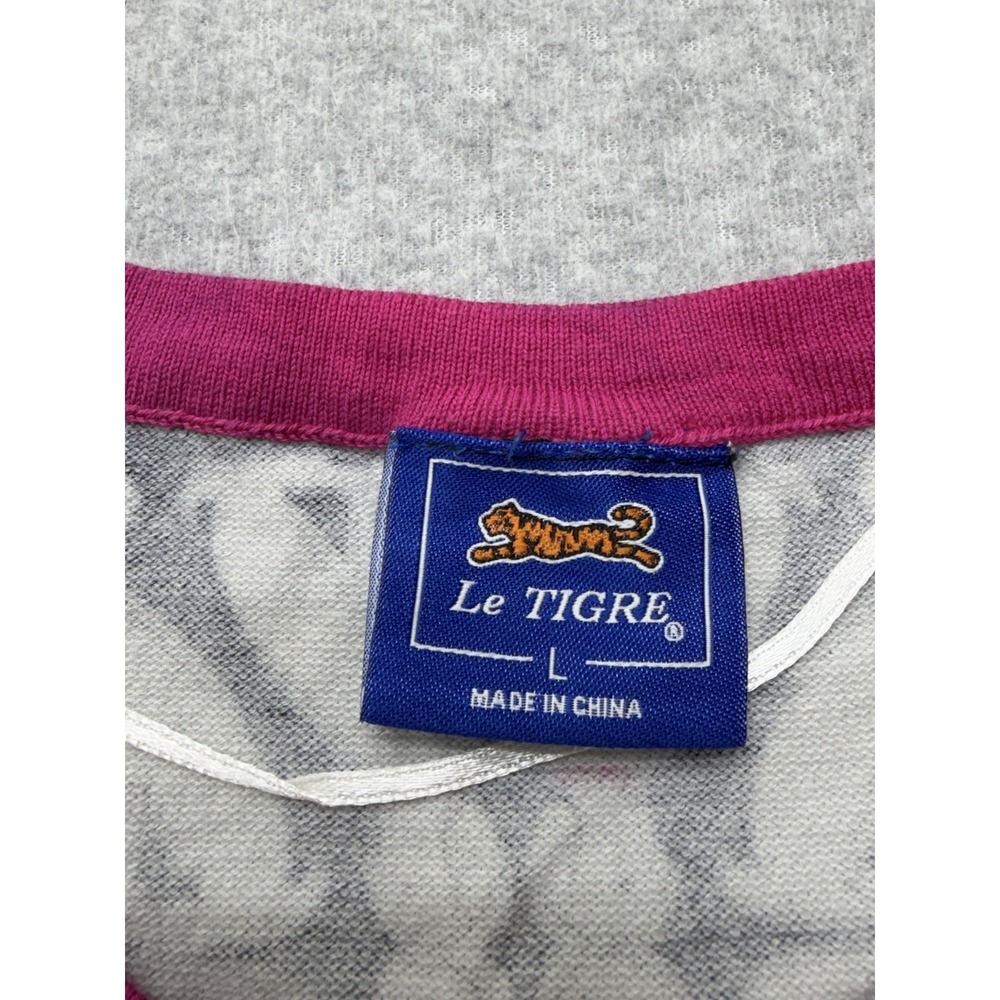 Le Tigre Cardigan Sweater Womens L Multicolor Fun Dog Print Knit Button Front - Picture 6 of 13
